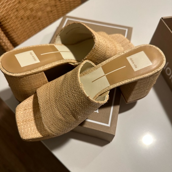 Dolce Vita Marsha Heels in Light Natural Raffia - Picture 7 of 9